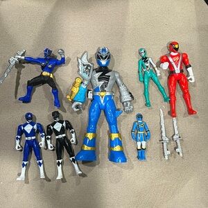 Power Rangers lot of 7 posable figures Dino fury battle Eagle red Mighty Morphin